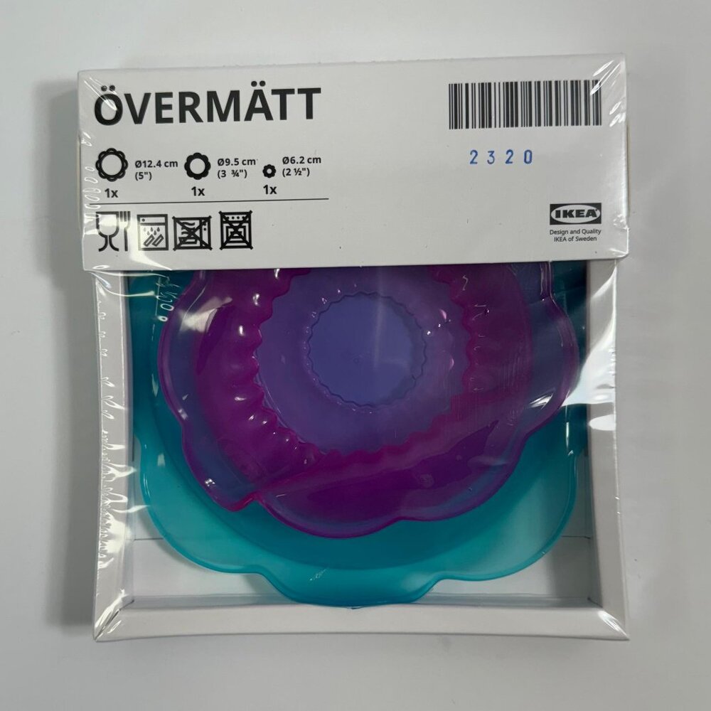 IKEA OVERMATT Set of 3 Multicolor Food Covers - Picture 4 of 8